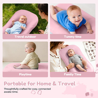 Baby Lounger & Snuggle Nest for Newborn 0-24 Months, Baby Nest Supervised Breathable Cotton for Newborn, Breathable Portable Infant Lounnger for Travel and Home, Pink (Lounger Cover Included)