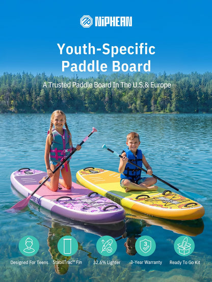 Niphean（Ultra-Light） Inflatable Paddle Board with StabilTrac Fin and Durable SUP Accessories, 10' Stand Up Paddle Boards for Adults & Youth, Versatile Yoga Paddle Board, Gift Ideas