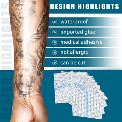 Tattoo-Nachsorgeverband – Wasserdichtes Pflaster zum Hautschutz – „Zweite Haut“ Verband zur Wundheilung – Transparente Tattoo-Folie – Sterile und sichere Klarsicht-Verbandsrolle für Tattoo-Zubehör