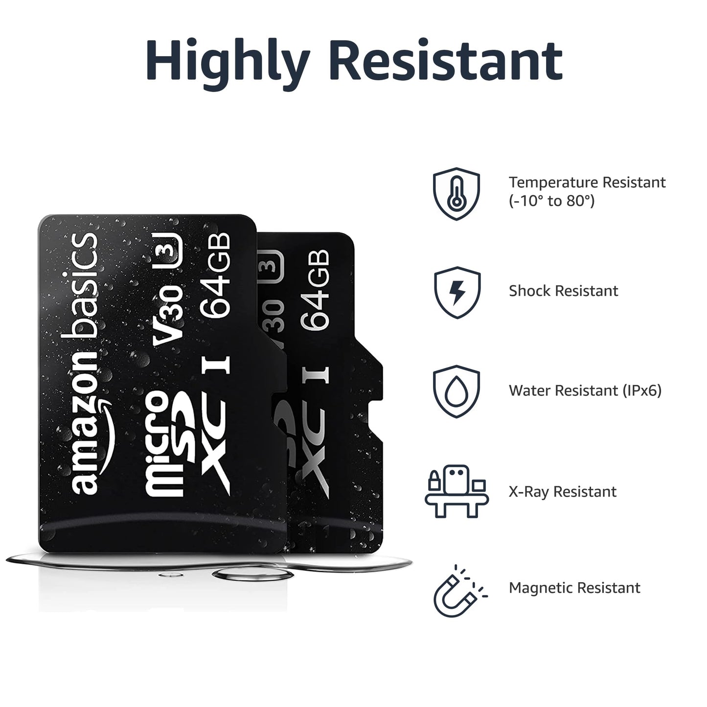 Amazon Basics microSDXC Speicherkarte mit Full-Size Adapter, A2, U3, Lesegeschwindigkeit bis zu 100 MB/s, 128 GB, Schwarz