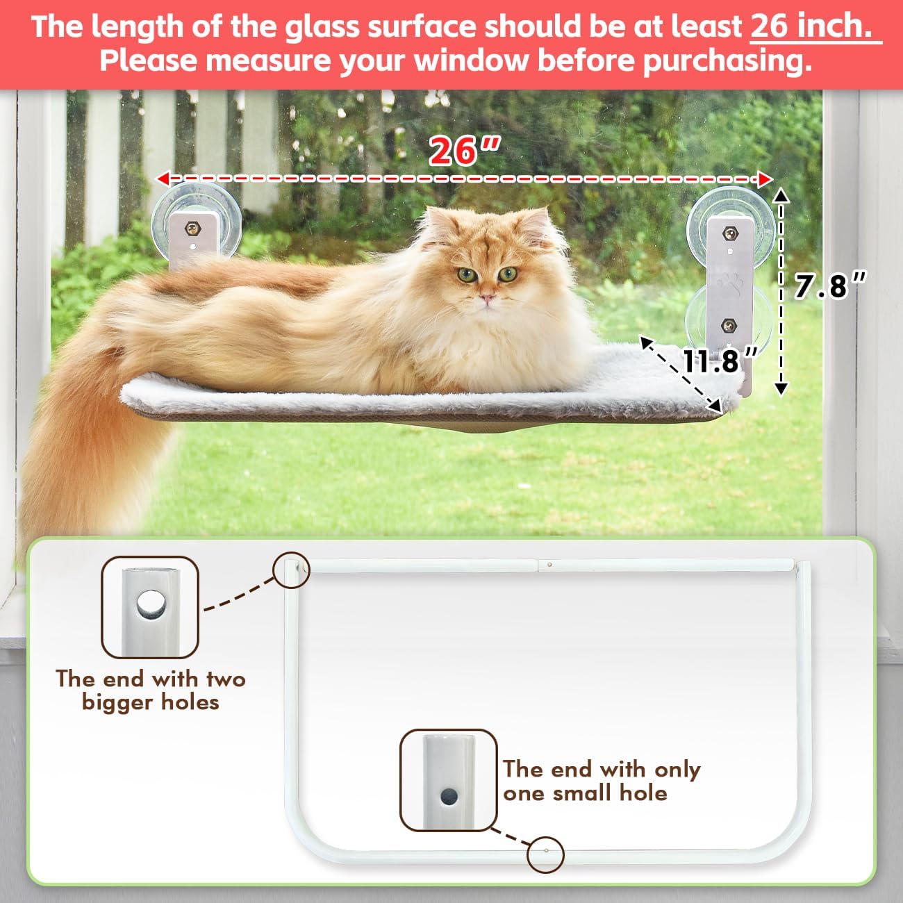 Elevate Your Cat's Comfort with the AMOSIJOY Cordless Cat Window Perch