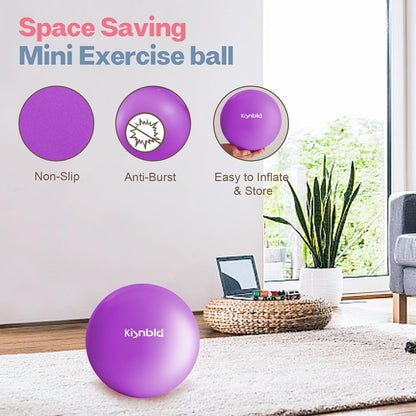 kisnbld Kleiner Gymnastikball, 9 Zoll Mini Pilates Ball, Anti-Burst und Rutschfester Mini Yoga Ball für Stabilität, Fitness, Physiotherapie, Dehnung und Rumpfkrafttraining zu Hause, im Fitnessstudio und Büro
