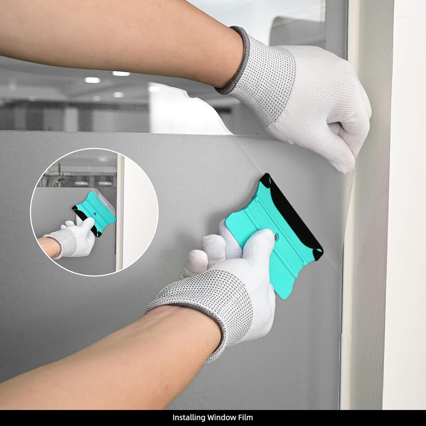 EHDIS 2 Stücke Vinyl Rakel Filzkantenrakel 10 cm Auto Vinyl Abzieher Decal Applikator Fensterfolien-Werkzeug mit Filzkante (2 Stücke, Blau)