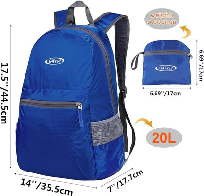 G4Free 20L Lightweight Packable Backpack Foldable Travel Hiking Daypack for Men and Women