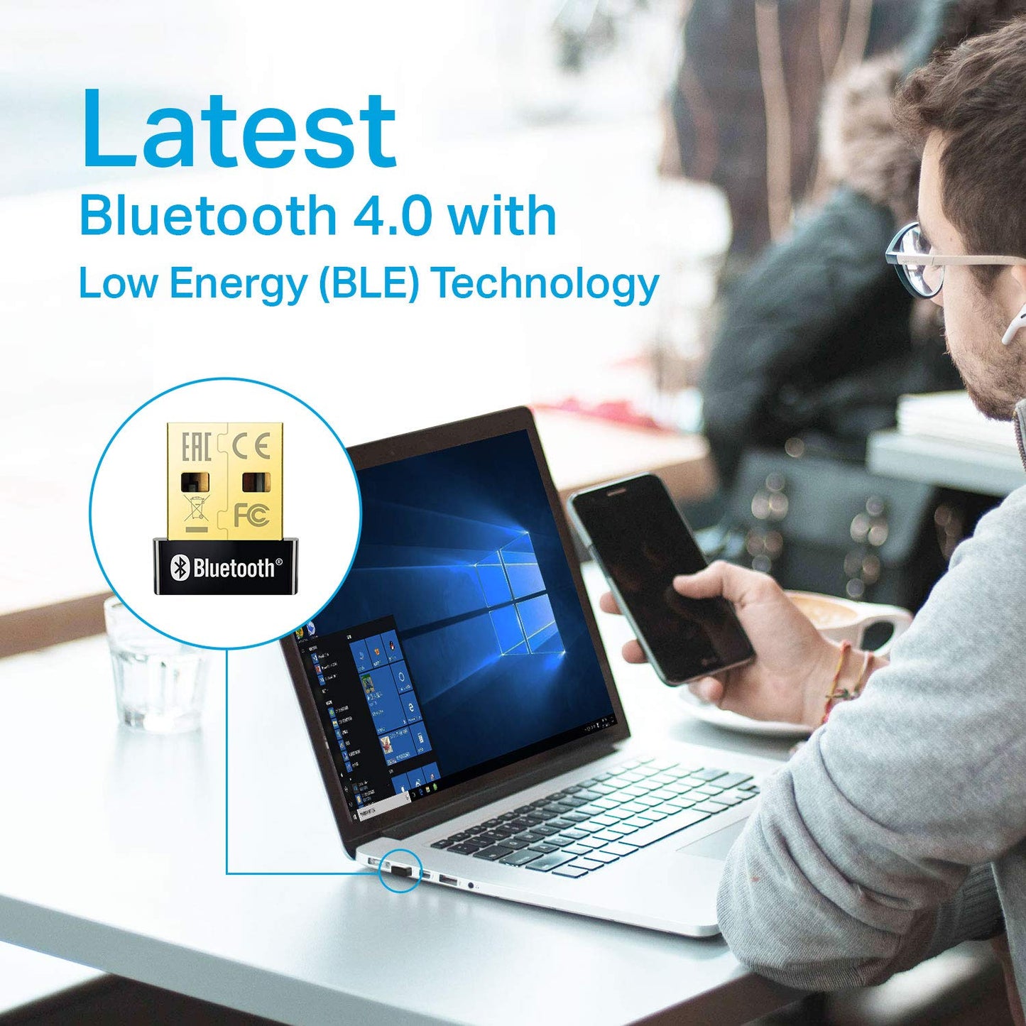 TP-Link USB Bluetooth Adapter for PC - Bluetooth 5.4 Dongle Receiver, Plug and Play, Nano Design, EDR & BLE, Supports Windows 11/10/8.1/7 for Desktop, Laptop, Keyboard, Mouse, etc (UB500)
