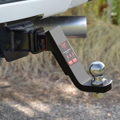 TYT Adjustable Truck Trailer Hitch for 2 inch Receiver, 6" Drop/Rise Tow Hitch with Dual Balls (2" & 2-5/16"), Compatible with Heavy-Duty Trailer Systems up to 20,000 lbs, Includes Hitch Tightener