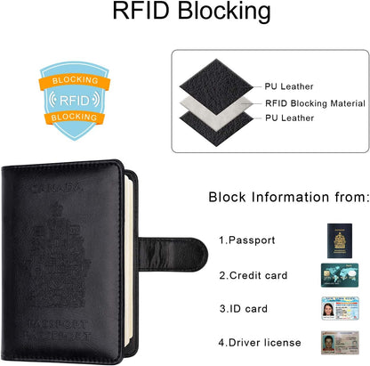 WALNEW RFID-blockierende Reisepasshülle Reisebrieftasche Schutzhülle
