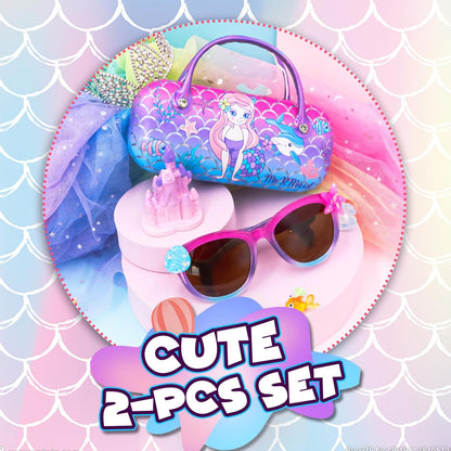 PinkSheep Sonnenbrille für Mädchen, polarisierte Sonnenbrille für Babys und Kinder mit Etui, Einhorn, Oval, Katzen, Herzbrillen, UV400-Schutz