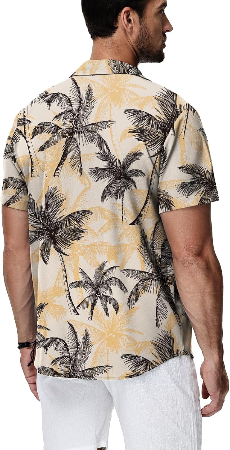 HMIYA Herren Hawaiihemden Kurzarm Button-Up Hemd Herren S-3XL