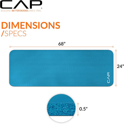 CAP Barbell Yogamatte mit hoher Dichte, 1,27 cm, mit Tragegurt | Mehrere Optionen