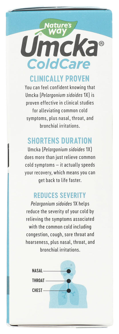 Nature's Way Umcka Cold Relief Drops, Homeopathic Cold Medicine, Shortens Duration & Reduces Severity of Cough, Congestion, Sore Throat & Hoarseness, 2 Fl oz
