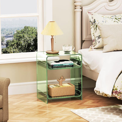Acrylic Side Table with Storage Shelf - A Perfect Blend of Style and Functionality