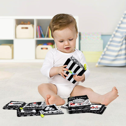 Dr.Rapeti Stoffbücher Babybücher Badebücher 6er-Pack für Babys Kleinkinder Kinder Raschelnd Quietschend Waschbar Beißfest Ungiftig Frühpädagogisch Geschenkbar