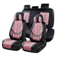 Coverado Car Seat Covers 5 Pieces, Full Set Universal Seat Covers for Cars, Waterproof Nappa Leather Auto Seat Protectors with Head Pillow, Car Interiors Fit for Most Sedans SUV Pick-up Truck, Black