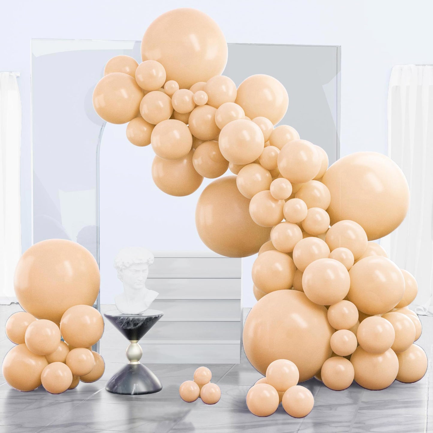 PartyWoo White Balloons 140 pcs Different Sizes of 18 12 10 5 Inch White Balloons Arch Kit Garland for Wedding Baby Shower Birthday Bridal Shower Graduation Engagement Party Decorations White-Y13