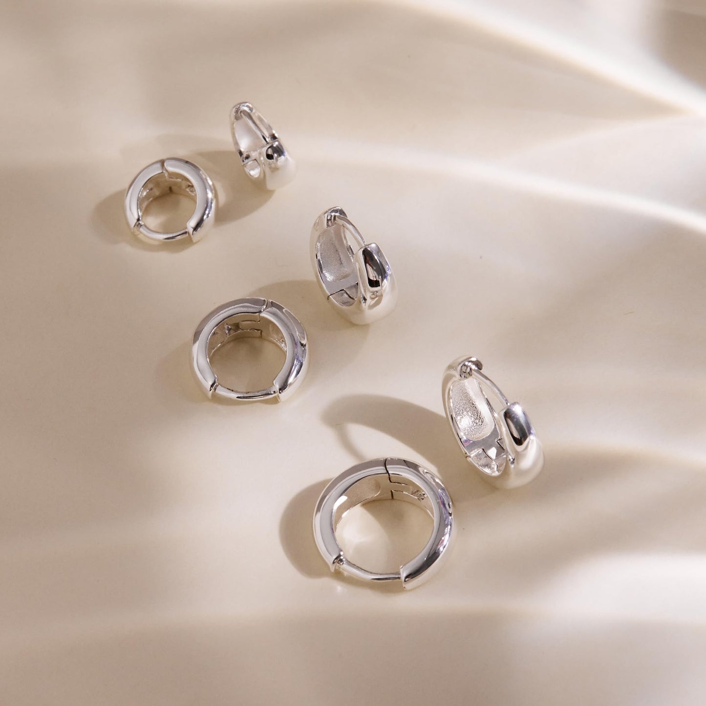 Inerney 14K Gold Plated Huggie Hoop Earrings for Women, Small Sterling Silver Earring Set Hypoallergenic Cartilage Helix Stacks, Mini Dainty Cute Trendy Birthstone Jewelry Gift for Multiple Piercings