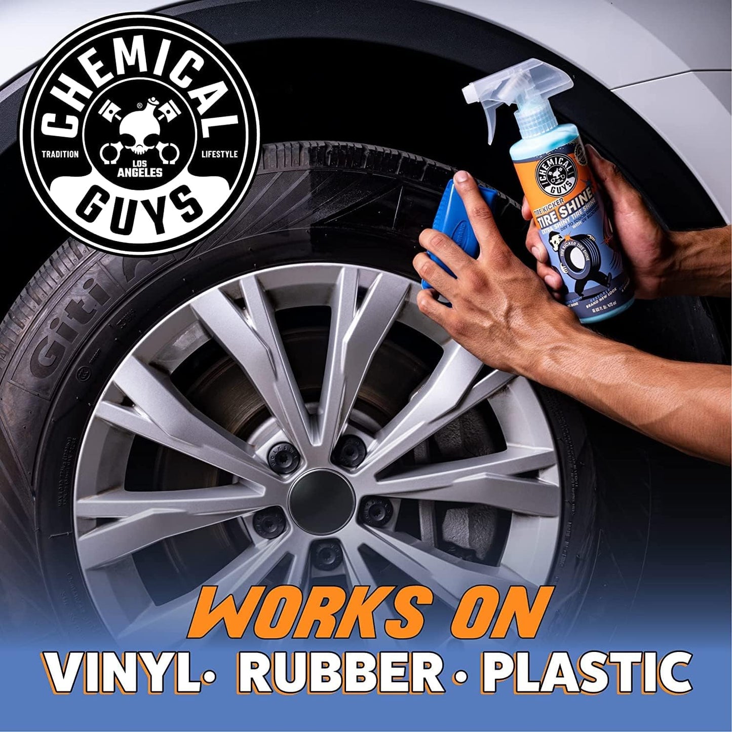 Chemical Guys Tire Kicker Sprayable Extra Glossy Reifenglanz (Wirkt auf Gummi, Vinyl & Kunststoff), Ideal für Autos, LKWs, SUVs, Motorräder, Wohnmobile & Mehr, 473 ml