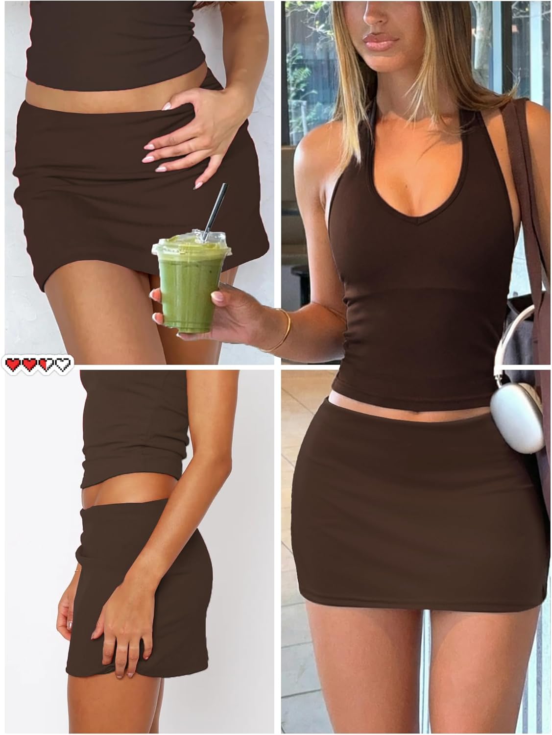 Danysu Dehnbare Mini Skorts Mid Waist Rock mit Shorts Seitenschlitz 2025 Sport Alltag Ausgeh-Outfits