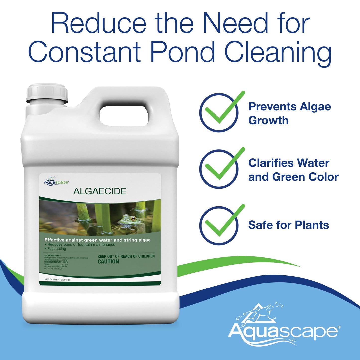 Aquascape Algaecide for Pond, Waterfall, and Water Features, 2.5-Gallon, 96053
