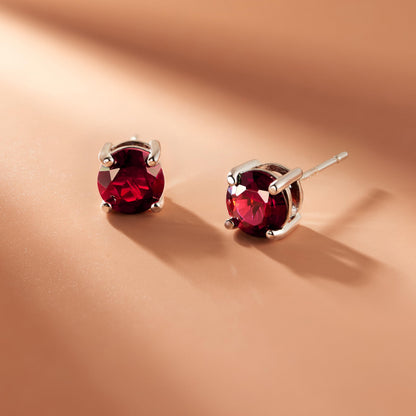 Amazon Essentials Sterling Silver Round Birthstone Stud Earrings