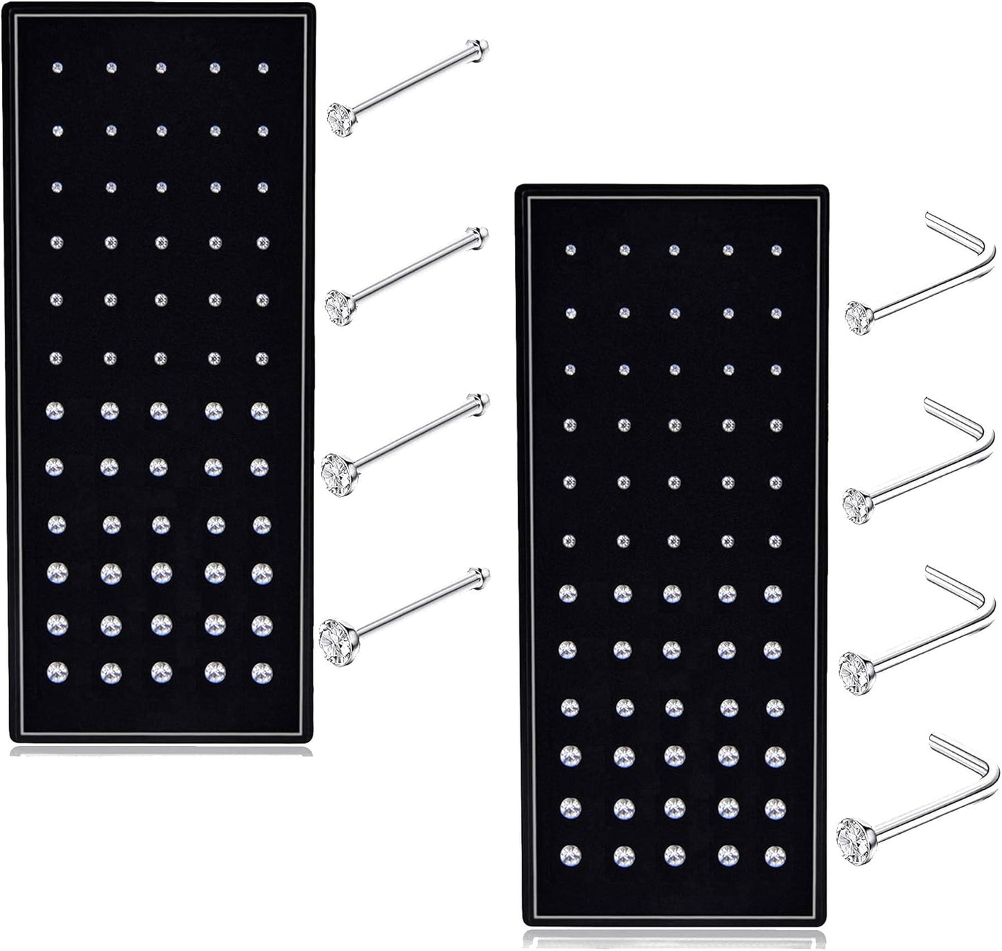 F:120pcs White Cz(20g Straight/L-shape)