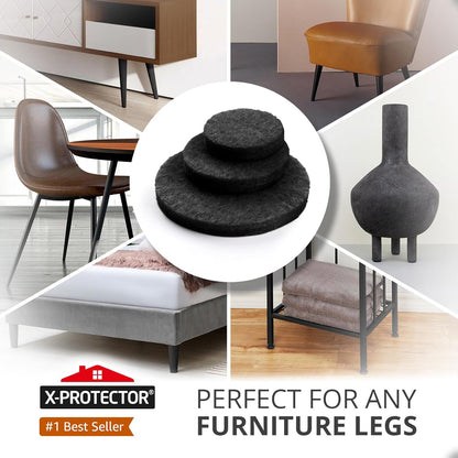 Felt Pads X-PROTECTOR - Giant 235 Pack Premium Furniture Pads. Huge Quantity Felt Furniture Pads Wood Floor Protectors for Furniture Feet – Best Hardwood Floor Protectors. Protect Your Wood Floors!