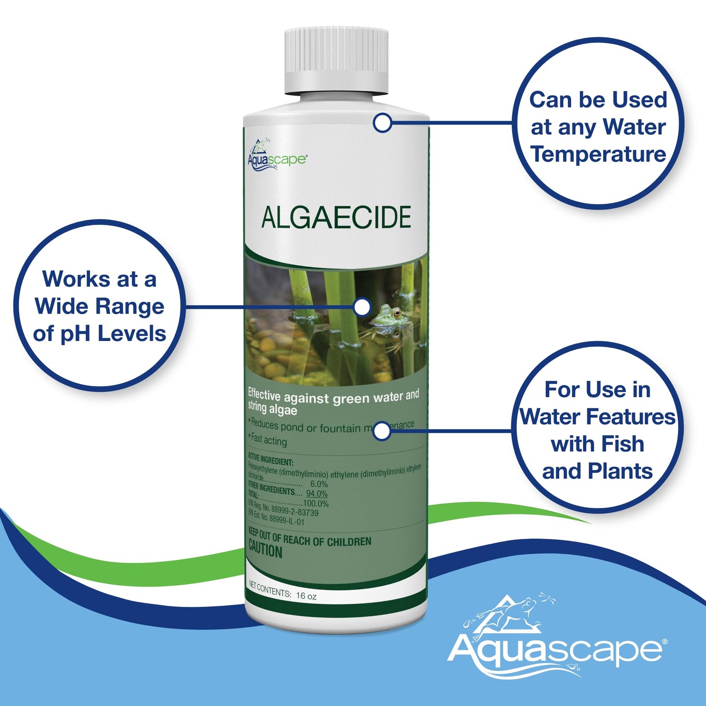 Aquascape Algaecide for Pond, Waterfall, and Water Features, 2.5-Gallon, 96053