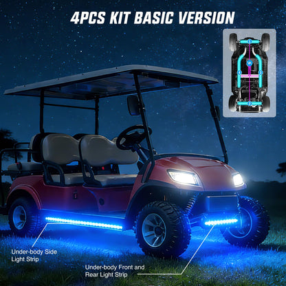 Nilight 6PCS Golf Cart Underbody Light Kit with Canopy Lights Dream Color Multi-Mode Neon Accent Lighting APP Remote Control Sound Active Music Sync IP67 Waterproof 12V-66V for EZGO Yamaha Club Car