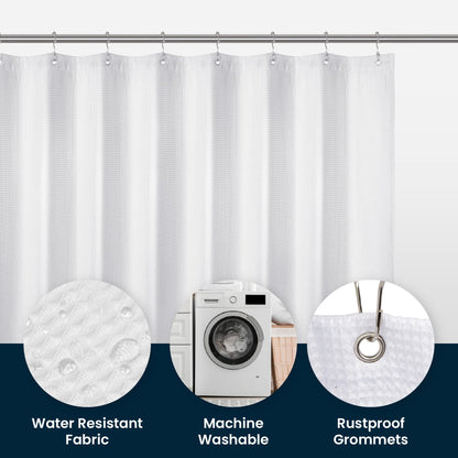 LiBa PEVA 8G Bathroom Shower Curtain Liner, 72" W x 72" H, Frosted, 8G Heavy Duty Waterproof Shower Curtain Liner