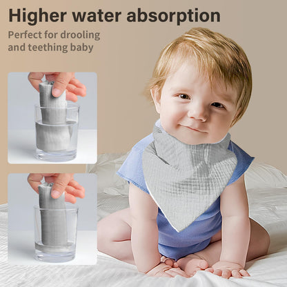 NISXABEBE Musselin-Baby-Lätzchen, 6er-Pack, Baby-Bandana-Spucktücher aus 100 % Baumwolle für Jungen und Mädchen, unifarbene Lätzchen für Spucken und Zahnen (Jungen)