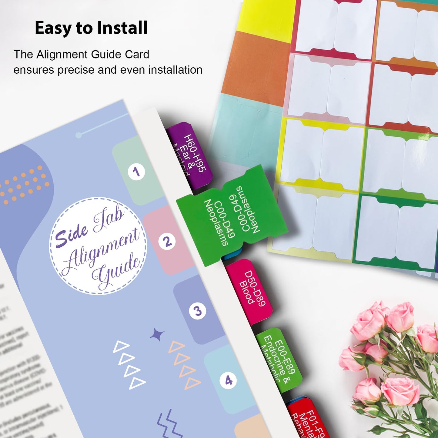 Index Tabs for CPT, AAPC Version ICD-10-CM, HCPCS Level II & ICD-10-PCS 2026, 4 Set Bundles Set (Book not Included), Color-Coded with Code Ranges, Laminated & Waterproof & Repositionable