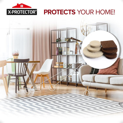 Felt Pads X-PROTECTOR - Giant 235 Pack Premium Furniture Pads. Huge Quantity Felt Furniture Pads Wood Floor Protectors for Furniture Feet – Best Hardwood Floor Protectors. Protect Your Wood Floors!