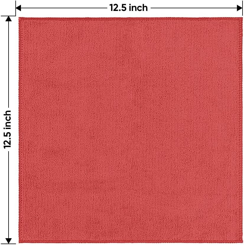 HOMEXCEL Mikrofasertuch 12er-Pack, 31,75 x 31,75 cm Mikrofasertücher für Autos, ultra-saugfähiges Autowaschtuch, fusselfreie, streifenfreie Reinigungstücher für Auto, Küche und Fenster (Grau)