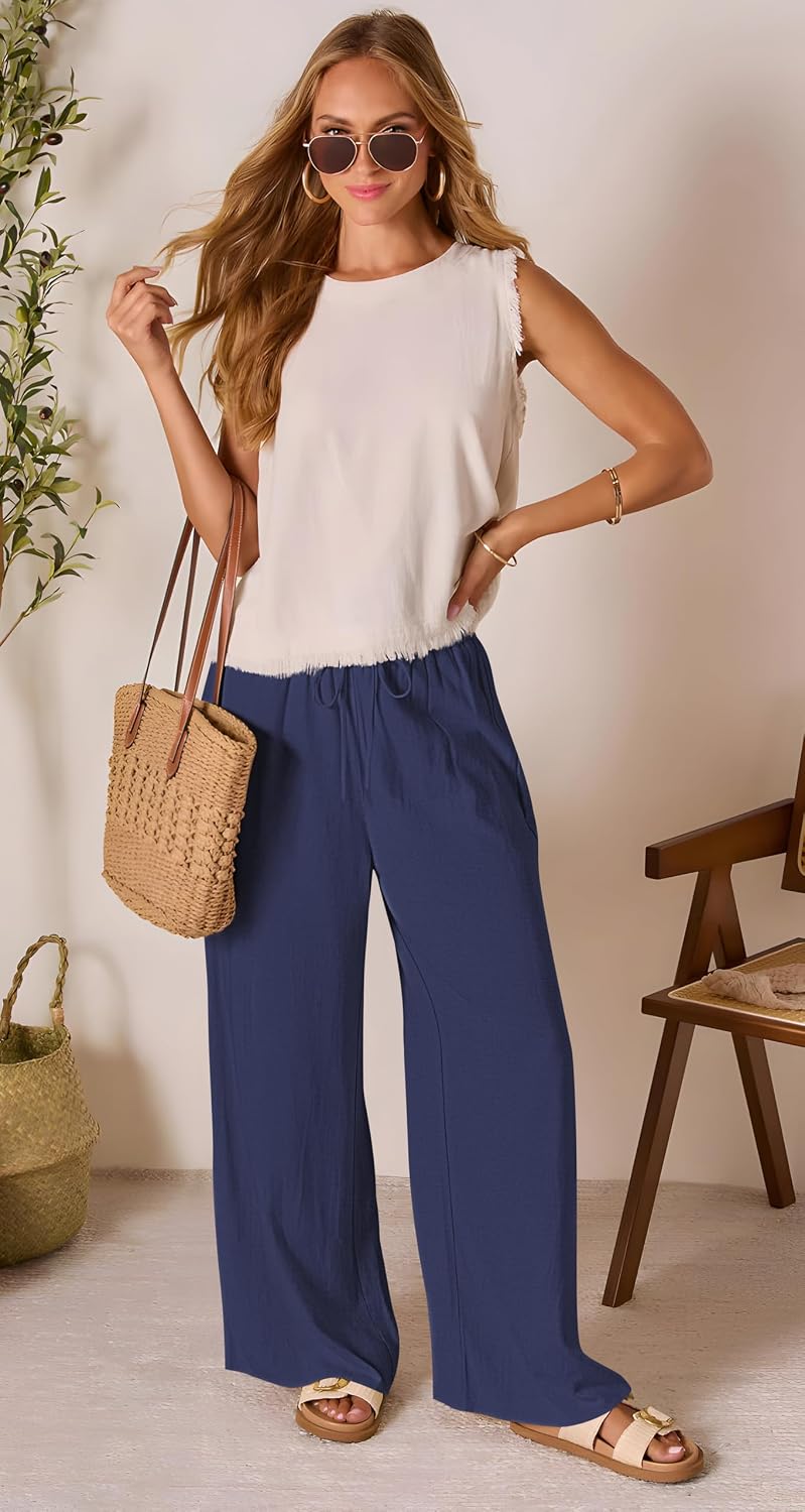 AISEW Women's Cotton Linen Palazzo Pants: The Ultimate Lounge Wear