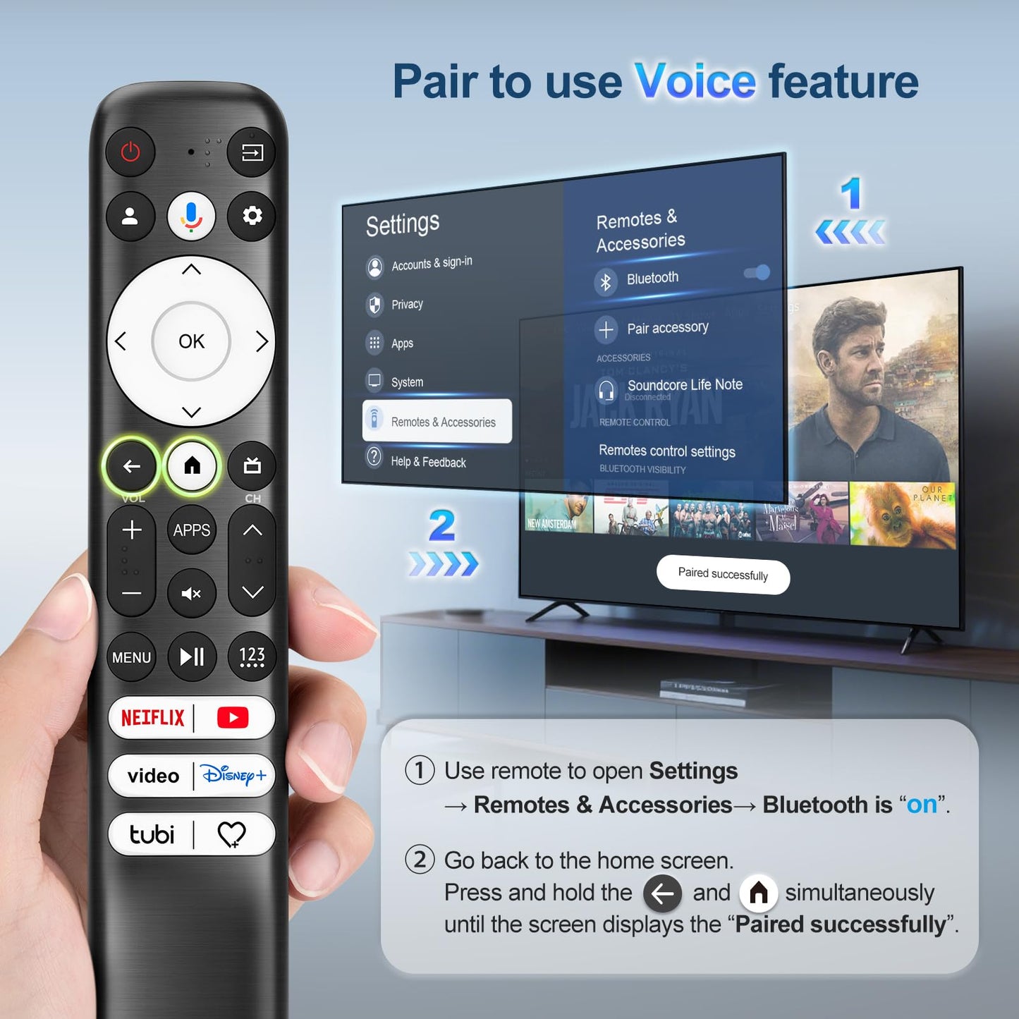 【Pack of 2】 Universal for Samsung-Smart-TV-Remote-Control Replacement for 2016-2026 All Samsung TVs