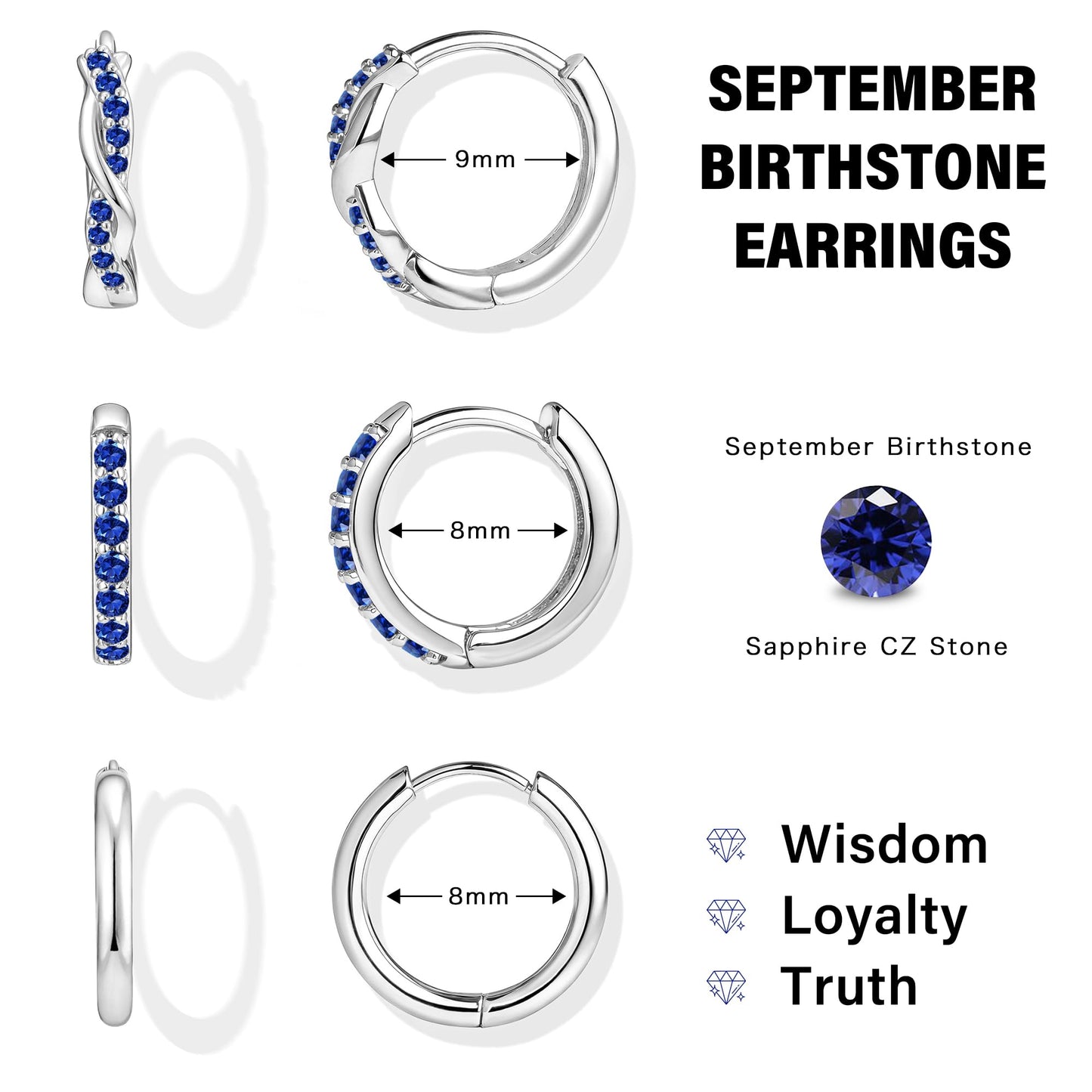 Inerney 14K Gold Plated Huggie Hoop Earrings for Women, Small Sterling Silver Earring Set Hypoallergenic Cartilage Helix Stacks, Mini Dainty Cute Trendy Birthstone Jewelry Gift for Multiple Piercings