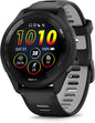 Garmin Forerunner® 265 Running Smartwatch, Colorful AMOLED Display, Training Metrics and Recovery Insights, Black and Powder Gray