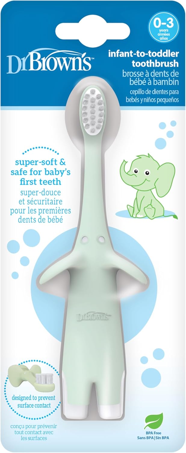 Dr.-Brown's-Trainingszahnbürste-für-Babys-und-Kleinkinder,-weich-für-die-ersten-Zähne,-Giraffe,-BPA-frei,-0-3-Jahre