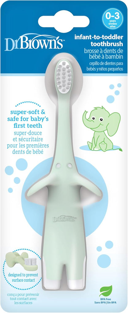 Dr.-Brown's-Trainingszahnbürste-für-Babys-und-Kleinkinder,-weich-für-die-ersten-Zähne,-Giraffe,-BPA-frei,-0-3-Jahre