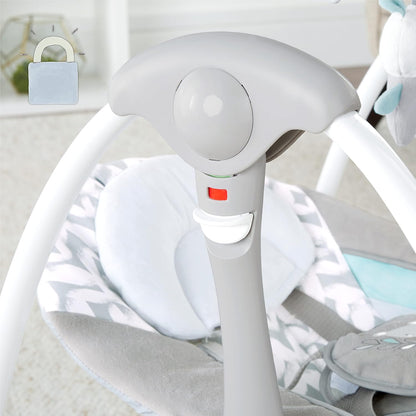 Ingenuity ConvertMe 2-in-1 Kompakte tragbare automatische Babyschaukel & Babysitz, batteriebetriebene Vibrationen, Naturgeräusche, 0-9 Monate 2,7-9 kg (Raylan)