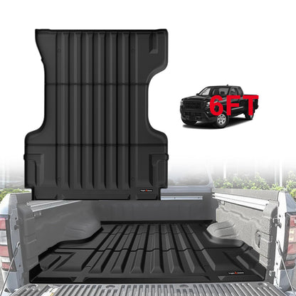 TripleAliners Truck Mat Compatible with 2019-2026 Chevy Silverado 1500 / GMC Sierra 1500 6.6FT Accessories, Truck Bed Mat Heavy Duty Custom Fit All Weather Protection TPE Pickup Liner, Standard Bed