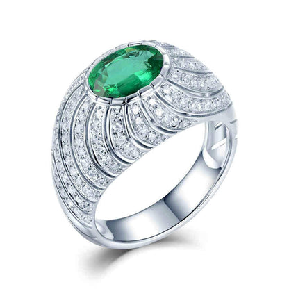 Wedding Rings for Womens, White Gold Ring Womens 0.8 ct Emerald Diamond Jewelry Rings Wedding Bands (White Gold)