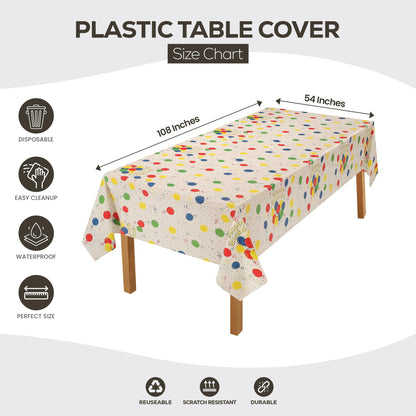 Utopia Kitchen Einweg-Tischdecke aus Kunststoff (12er Pack – 137x274 cm) Weiß Rechteckige Tischdecke Wasserdicht Schmutzabweisend Party-Tischdecke