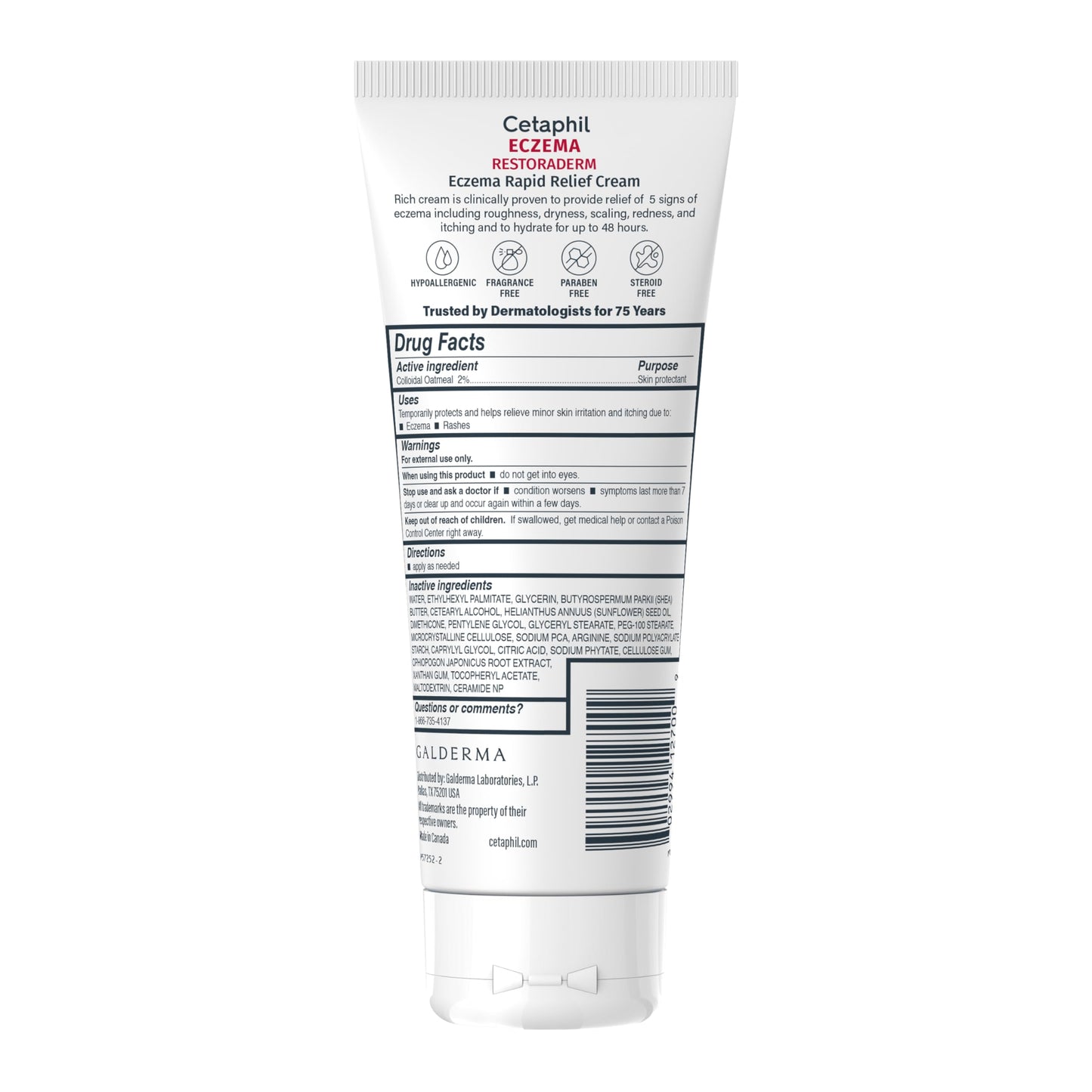 Cetaphil ECZEMA RESTORADERM FLARE-UP RELIEF CREAM, For Eczema Prone Skin, 8 oz, Barrier Repair, 48 Hour Hydration, 2% Skin Protectant Colloidal Oatmeal, Steroid Free (Pack of 12)