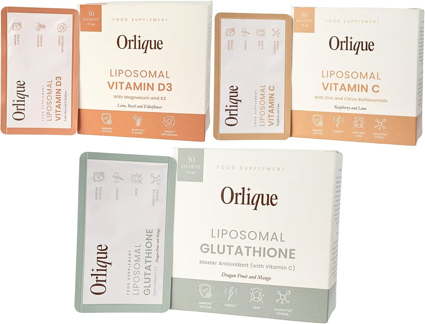 Liposomal Wellness Bundle – Vitamin C 1000mg with Zinc, Vitamin D3 K2 Magnesium 100mcg, Glutathione 400mg + Vitamin C – High Bioavailability Liquid Sachets – Immune, Energy & Cellular Support