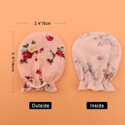 BQUBO Baby Fäustlinge Kratzschutz Handschuhe aus Baumwolle mit elastischem Bündchen Hypoallergen für Neugeborene und Babys von 0-6 Monaten Jungen und Mädchen