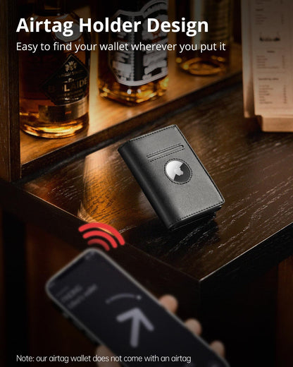 YESIIW Minimalistisches Pop-up-Kartenetui für Herren, RFID-blockierend | Schlankes Visitenkartenetui mit Geldfach | Aluminium-Metall-Bankkartenetui für Scheine, Münzen und Debitkarten