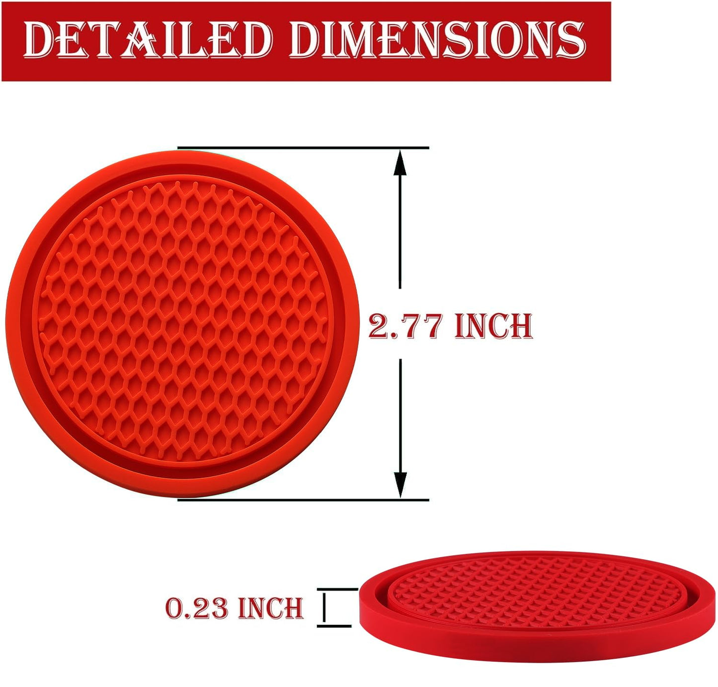 SINGARO Auto-Becheruntersetzer, 4 Stück universelle rutschfeste Becherhalter, in Ornamente eingebettete Untersetzer, Auto-Interieur-Zubehör, Schwarz