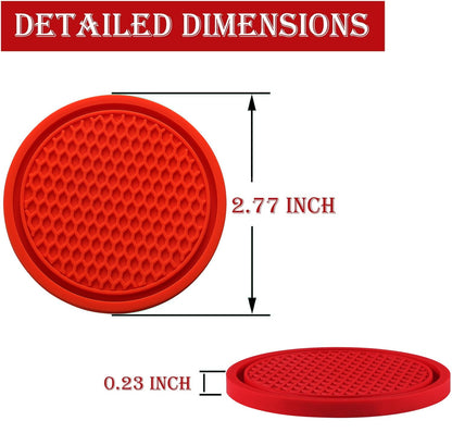 SINGARO Auto-Becheruntersetzer, 4 Stück universelle rutschfeste Becherhalter, in Ornamente eingebettete Untersetzer, Auto-Interieur-Zubehör, Schwarz
