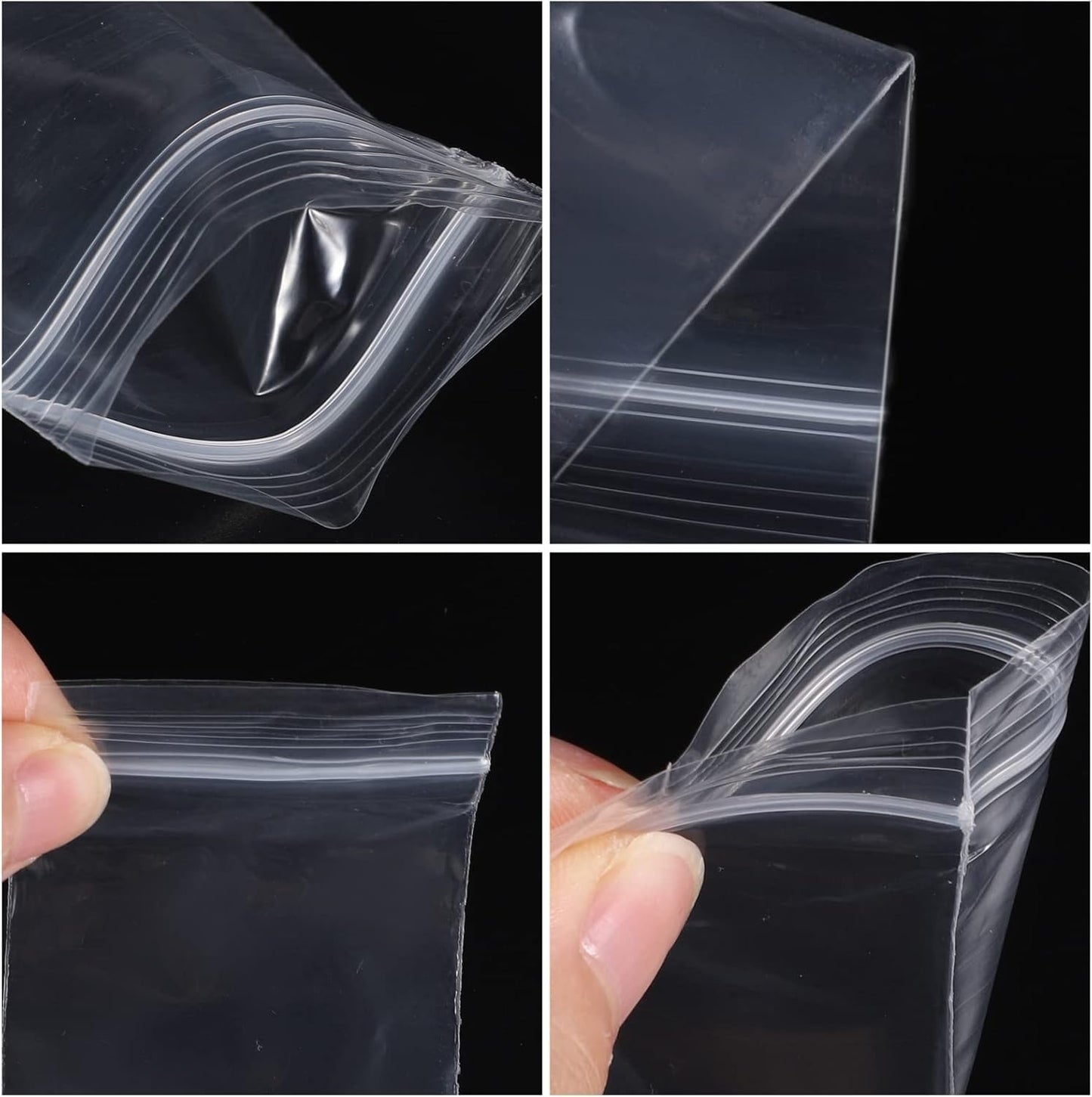 100 kleine Plastiktüten, 5 x 7 cm, wiederverschließbare Zip-Beutel, kleine durchsichtige Plastiktüten für Schmuck, Schrauben, Aufbewahrung